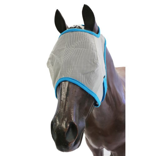 Showmaster - Fly Grey Mesh Mask in Turquoise